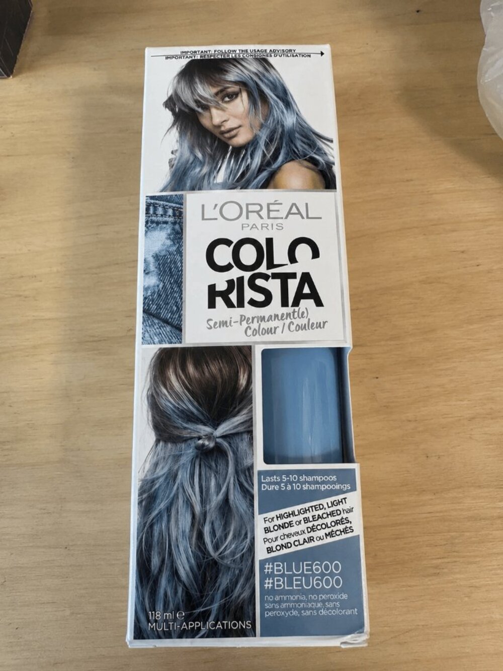 L'Oréal Paris Colorista Semi-Permanent Hair Color - Metallic Blue 01 118mL